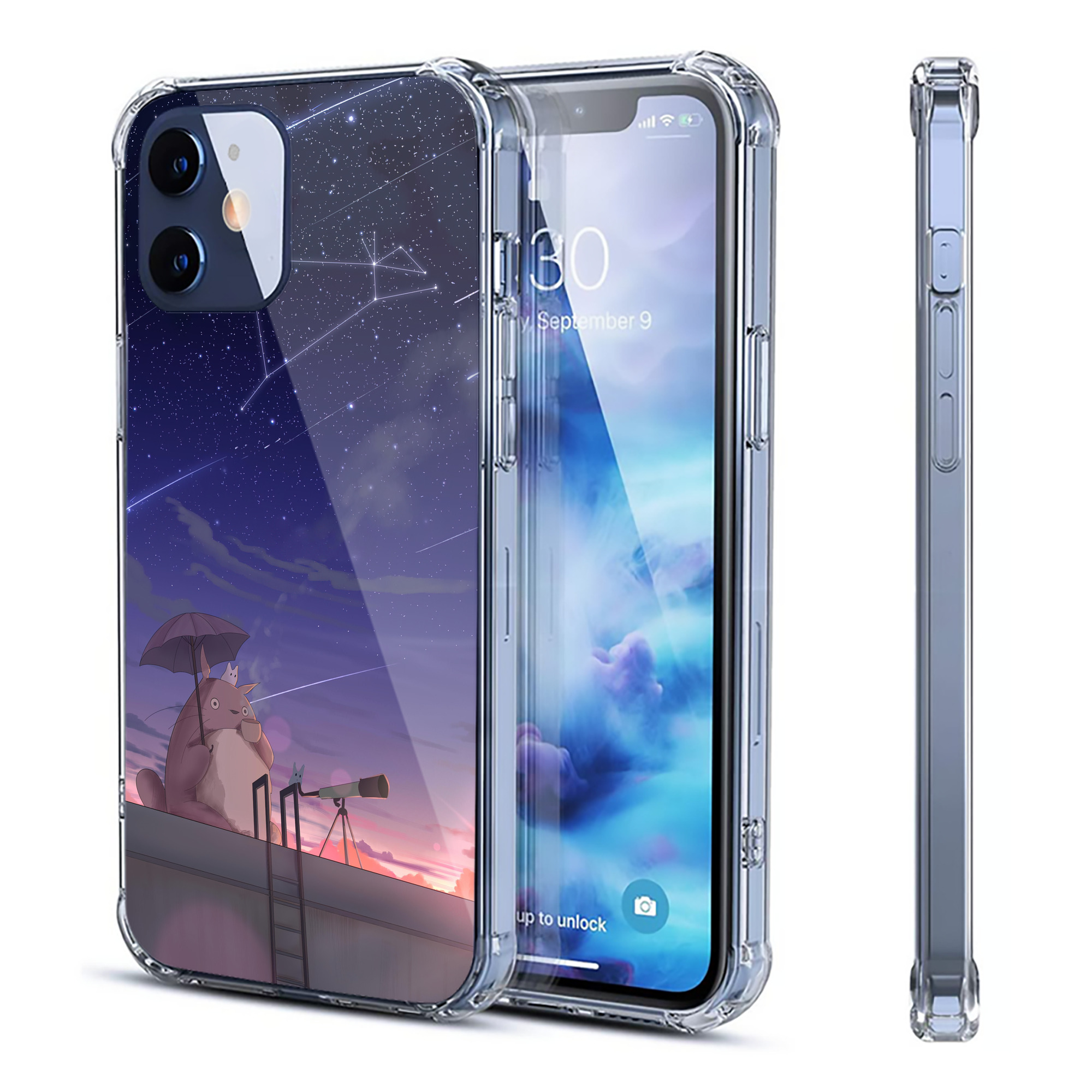 （画像用） となりのトトロ 草壁メイ 草壁サツキ My Neighbor Totoro Satsuki Kusakabe Mei Kusakabe 【iPhone 12シリーズ対応】透明スマホケース（クリアソフトケース）